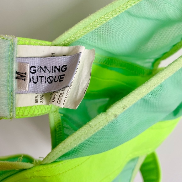 Beginning Boutique / Green Mesh Bodysuit / Size M - Picture 6 of 6